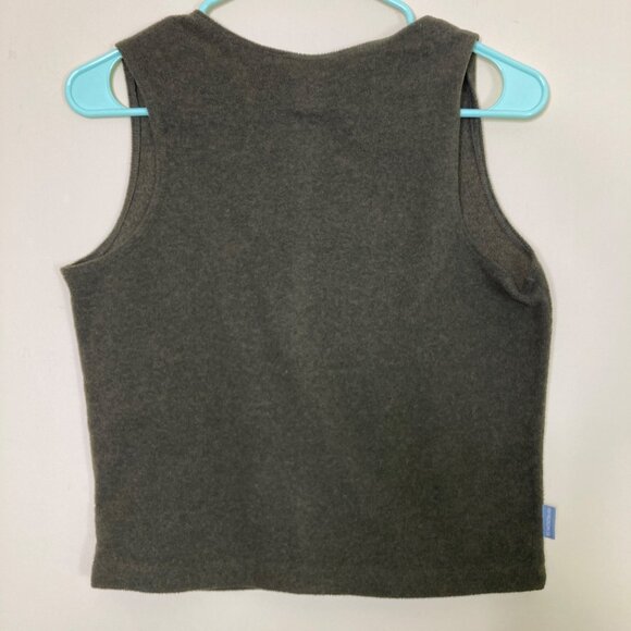 Brooks Polartec Womens Olive Green Sleeveless Fleece Top L  Warm & Lightweight - Picture 2 of 7